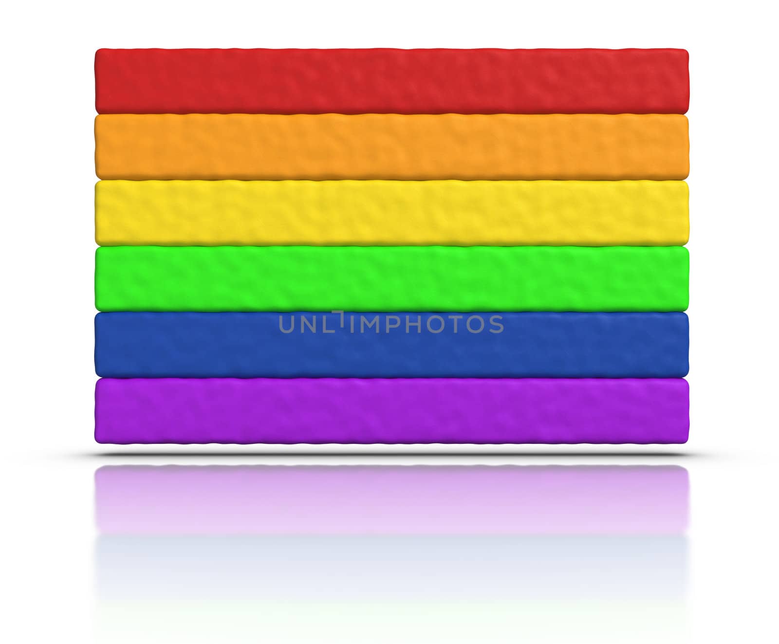 Gay Pride / Rainbow Flag made with plasticine material.