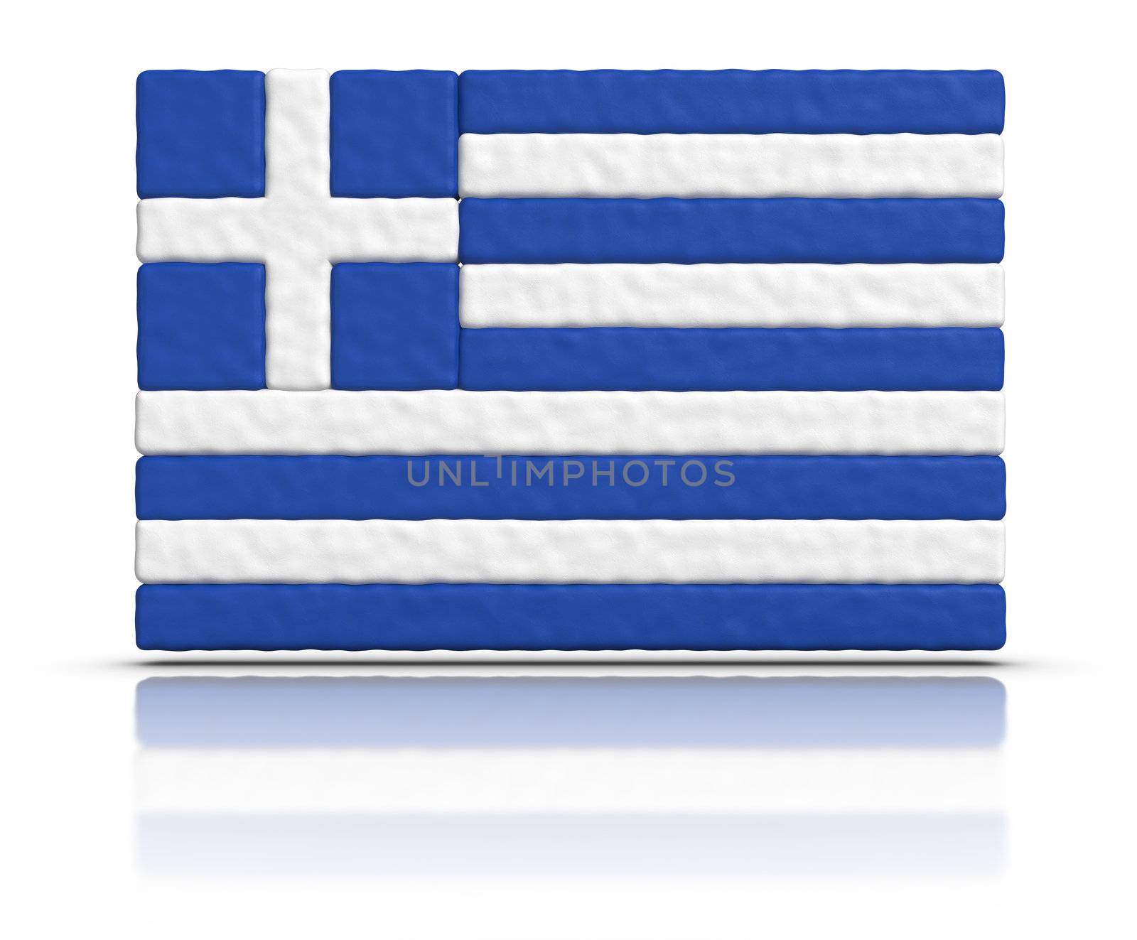 Flag of Greece made with plasticine material.