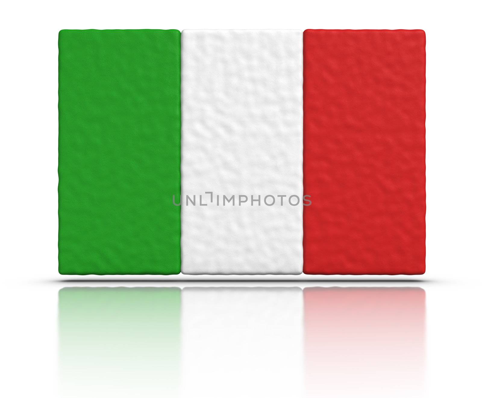 Flag of Italy made with plasticine material.