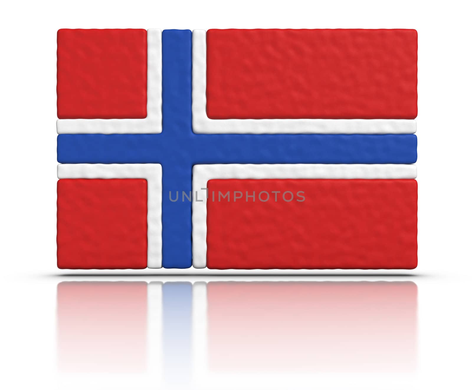Flag of Norway made with plasticine material.