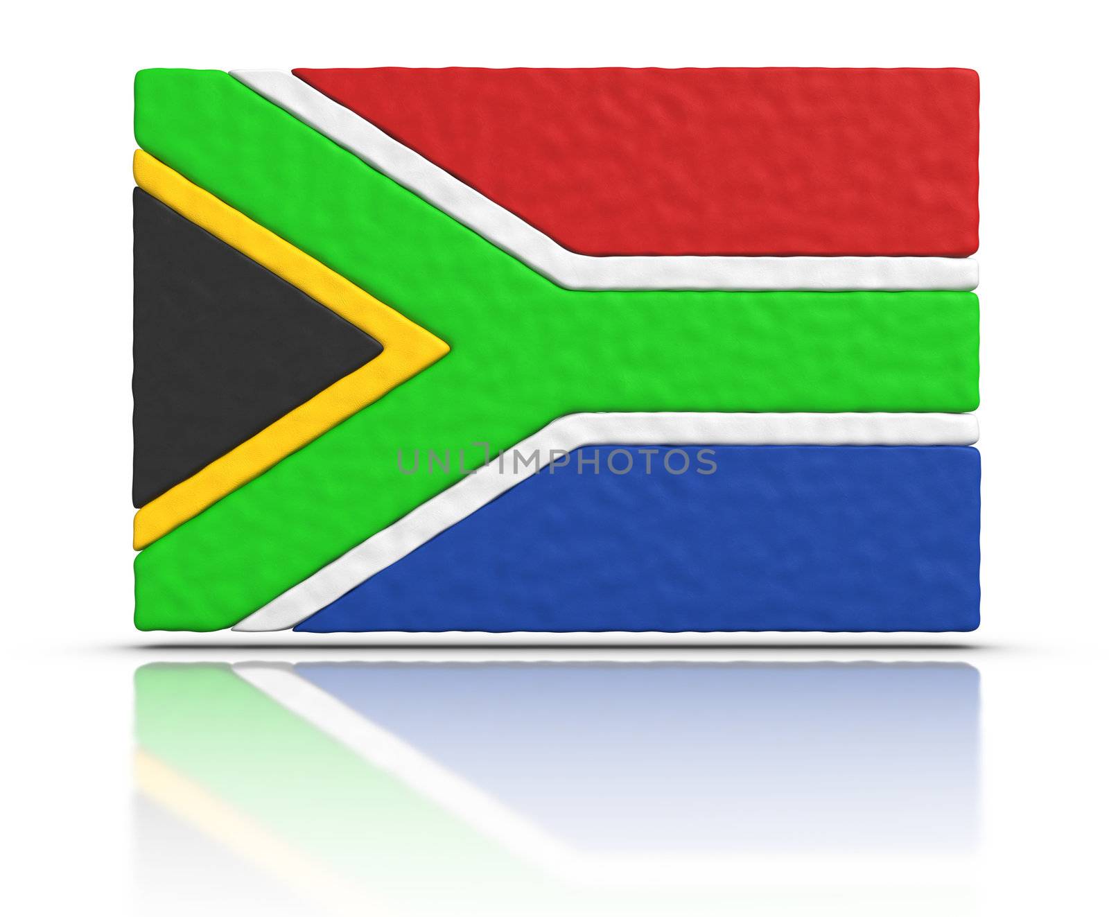 Flag of South Africa made with plasticine material.