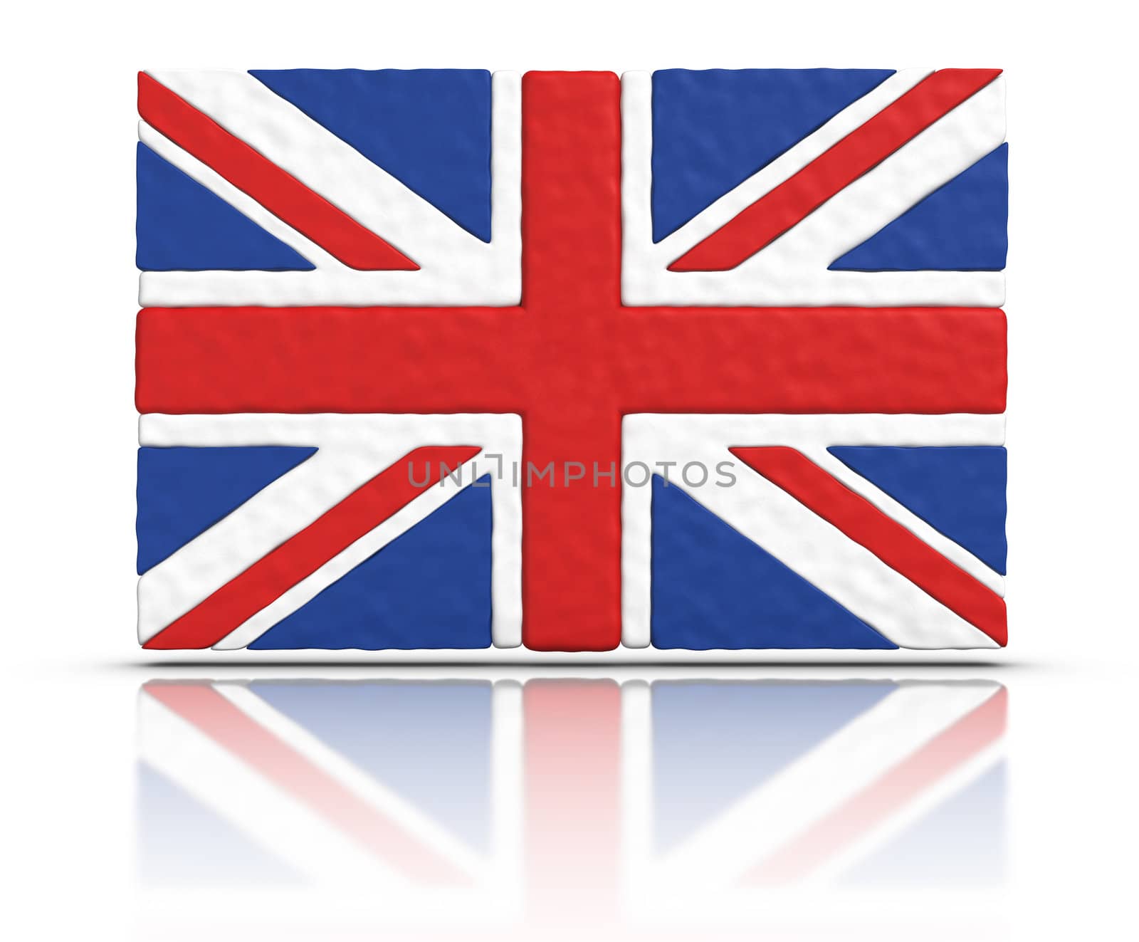 Flag of the United Kingdom made with plasticine material.