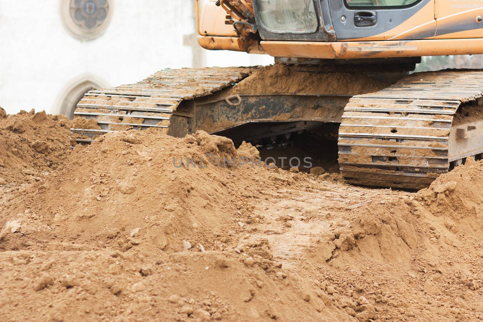 Backhoe on a construction site