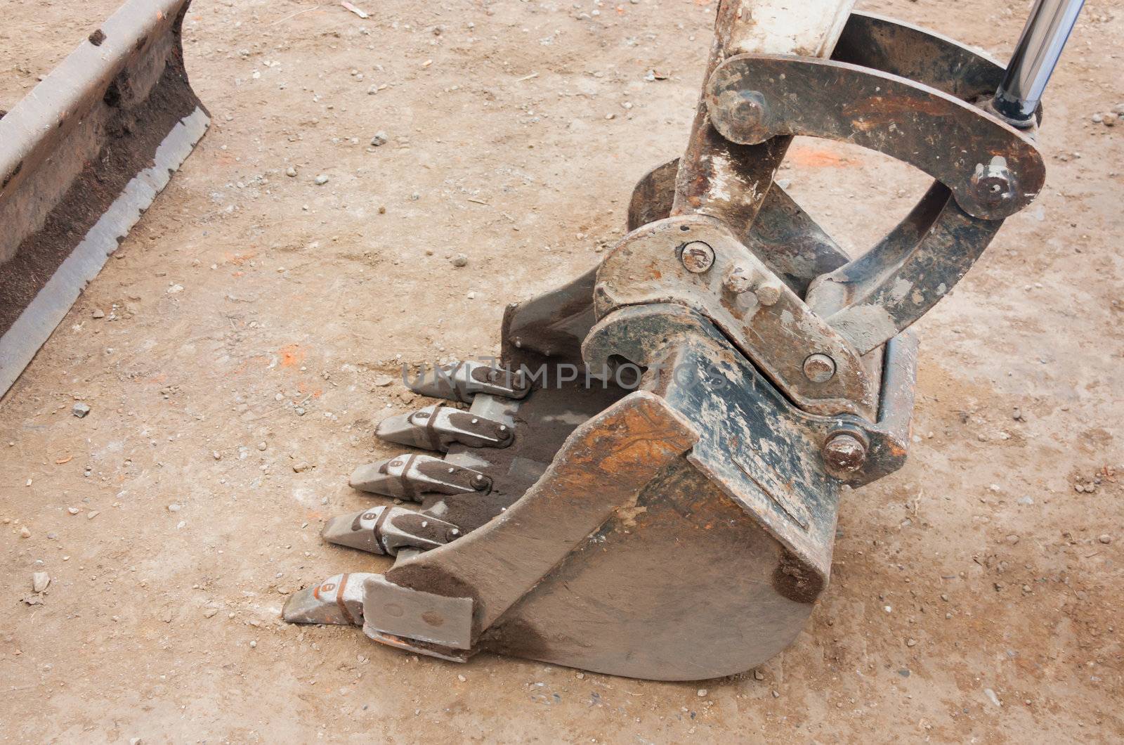 Backhoe on a construction site