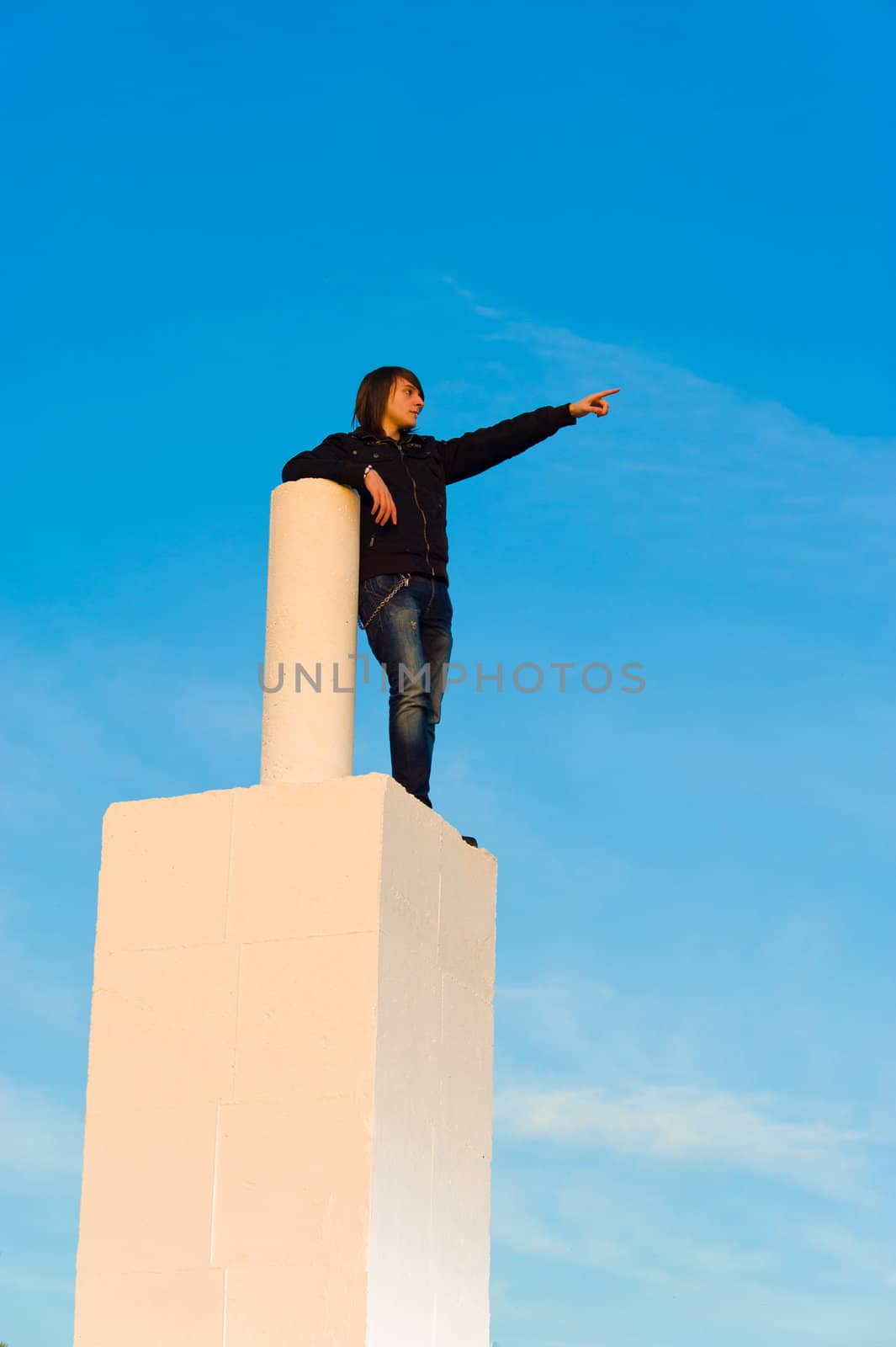 Teenager high up  to see what future is to bring