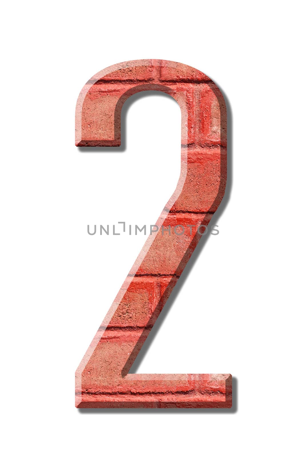 brick style Letter alphabet on White background