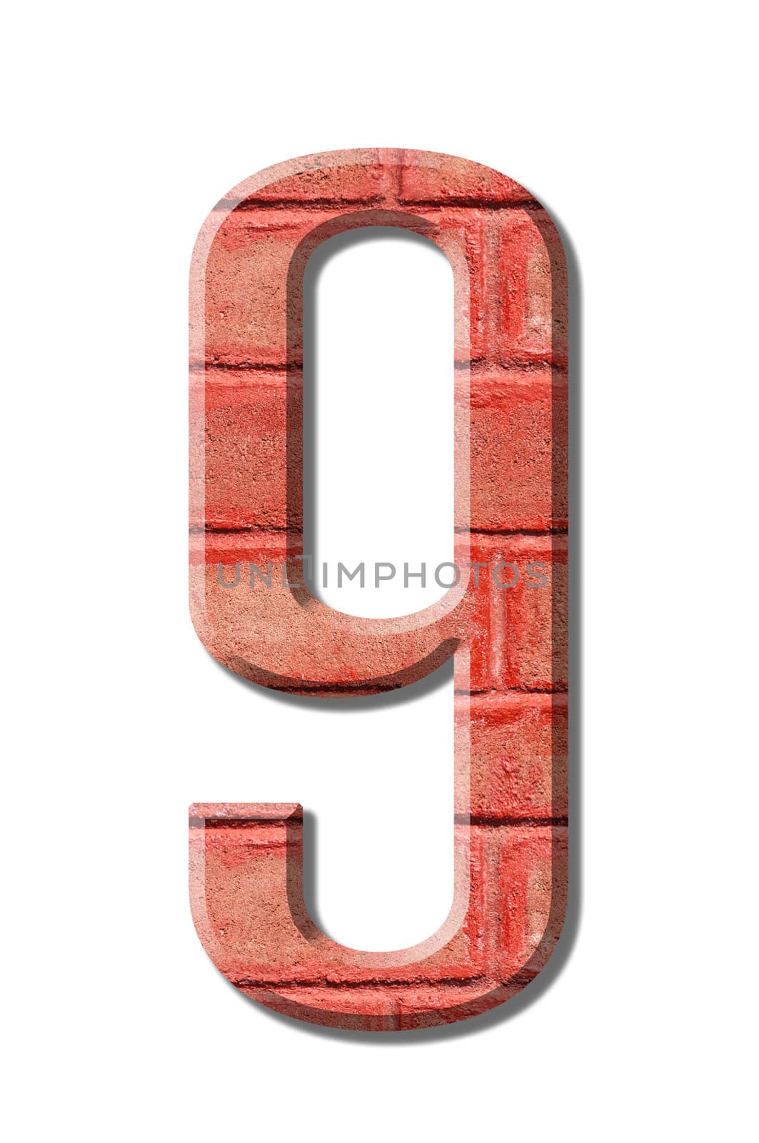 brick style Letter alphabet on White background