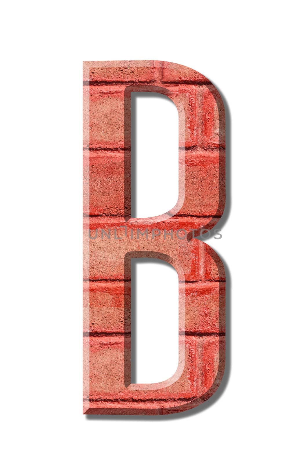 brick style Letter alphabet on White background