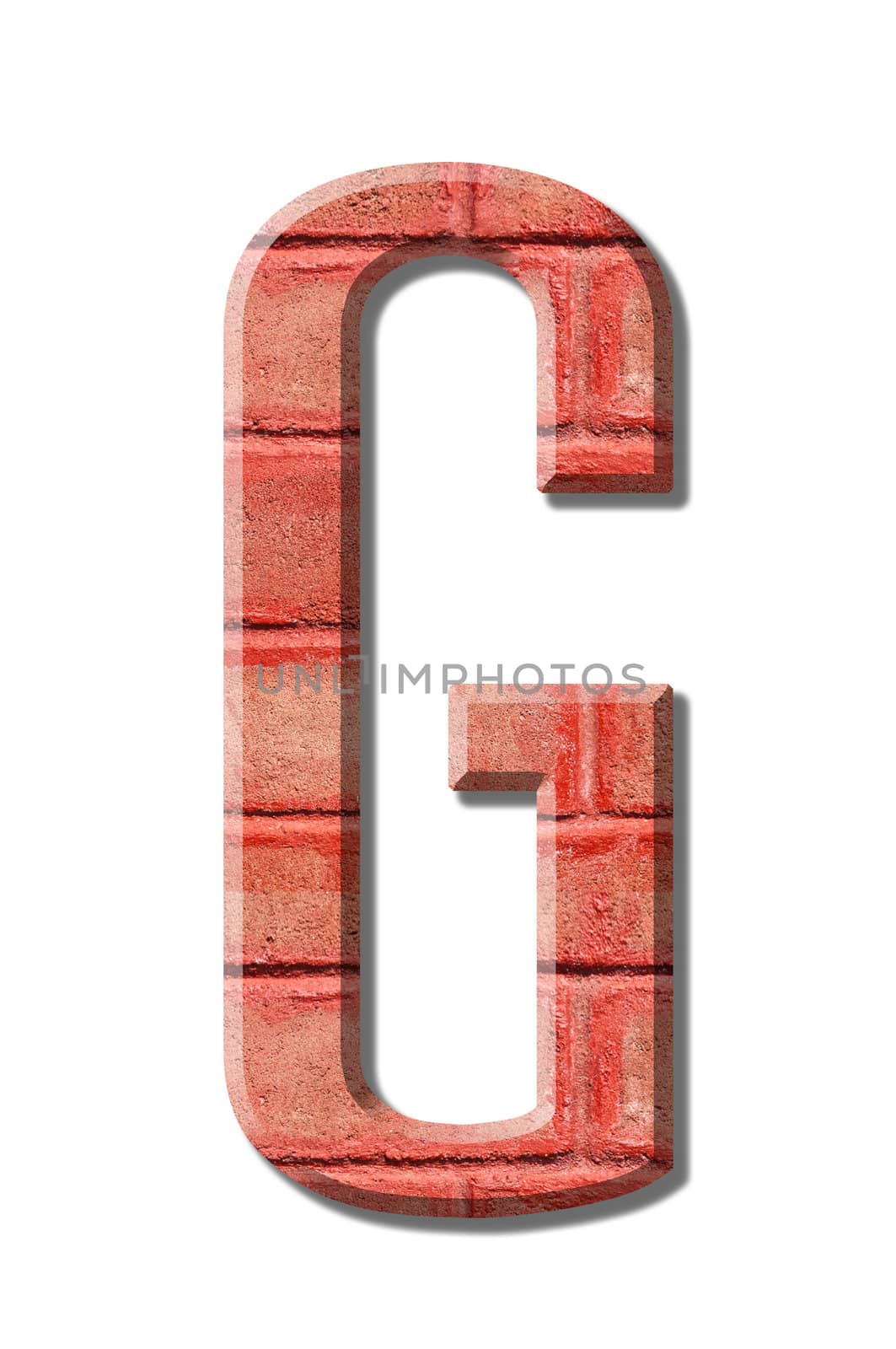 brick style Letter alphabet on White background