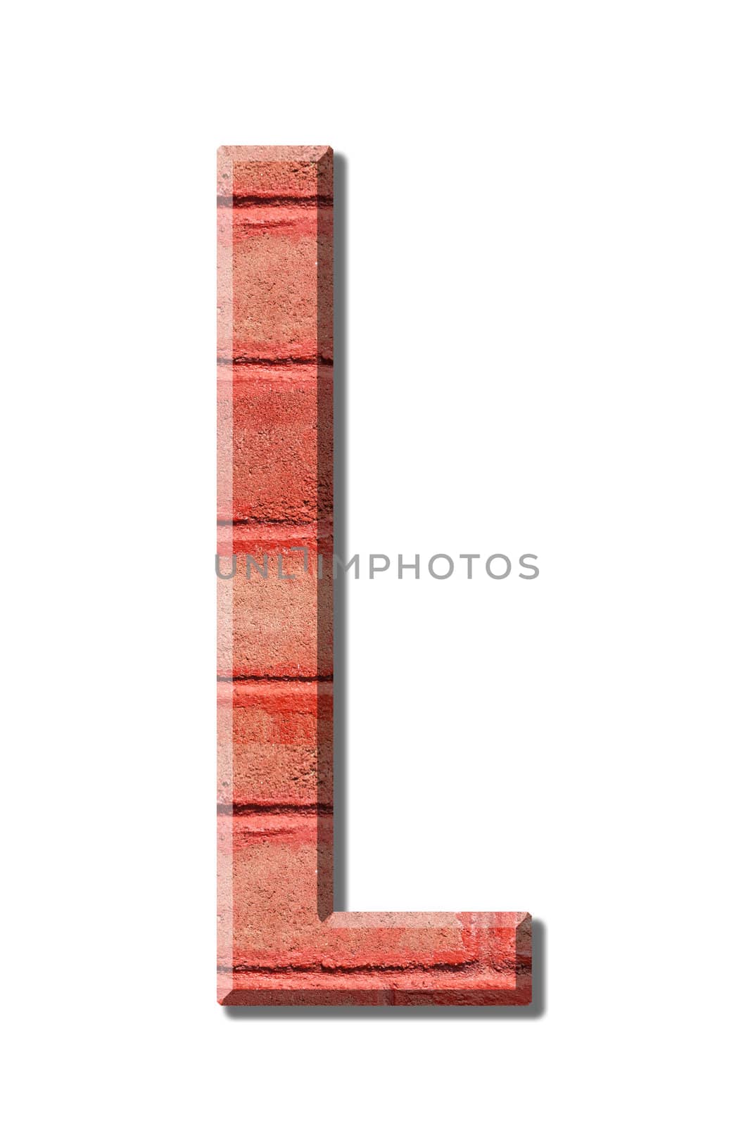 brick style Letter alphabet on White background