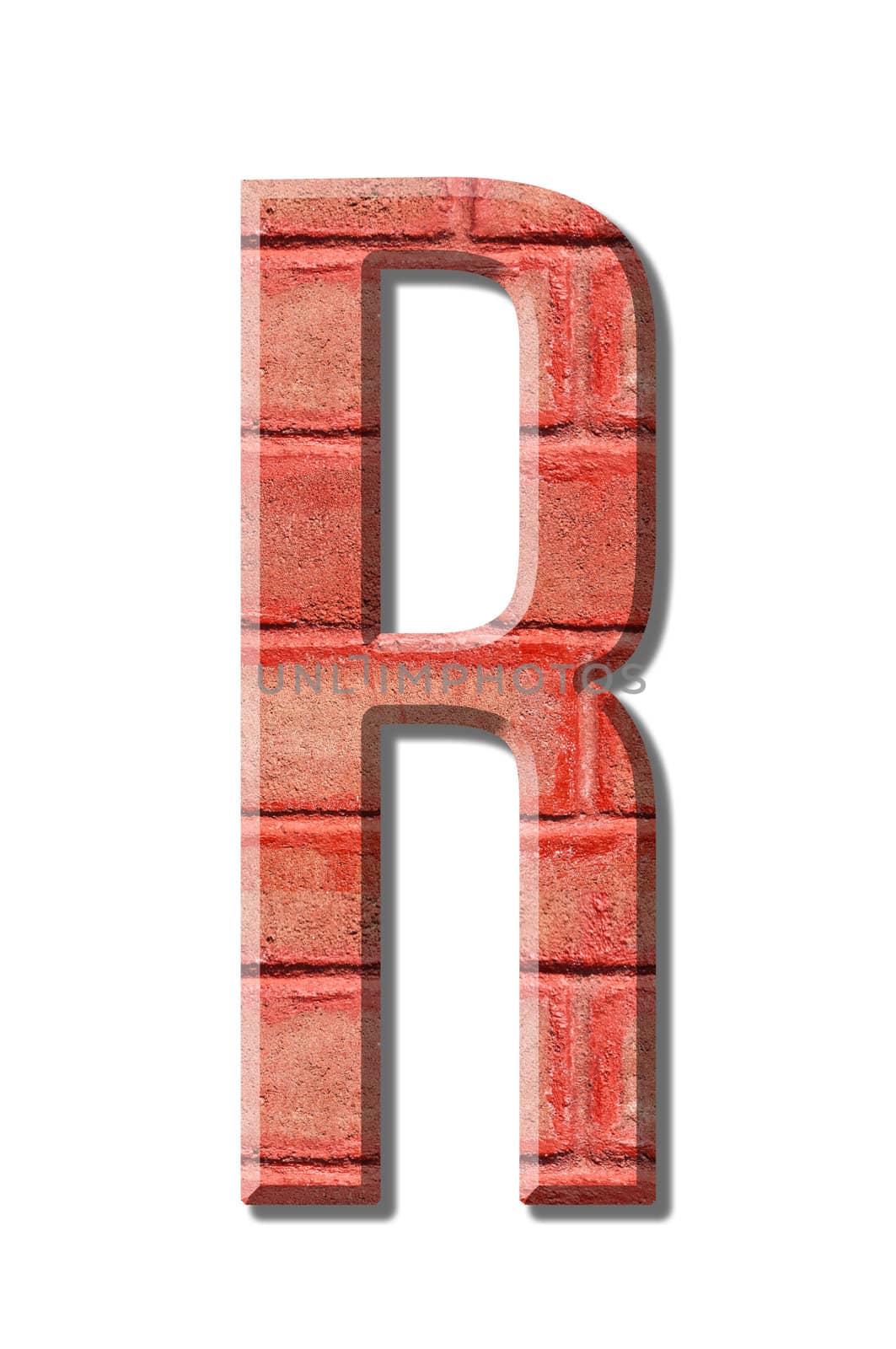 brick style Letter alphabet on White background