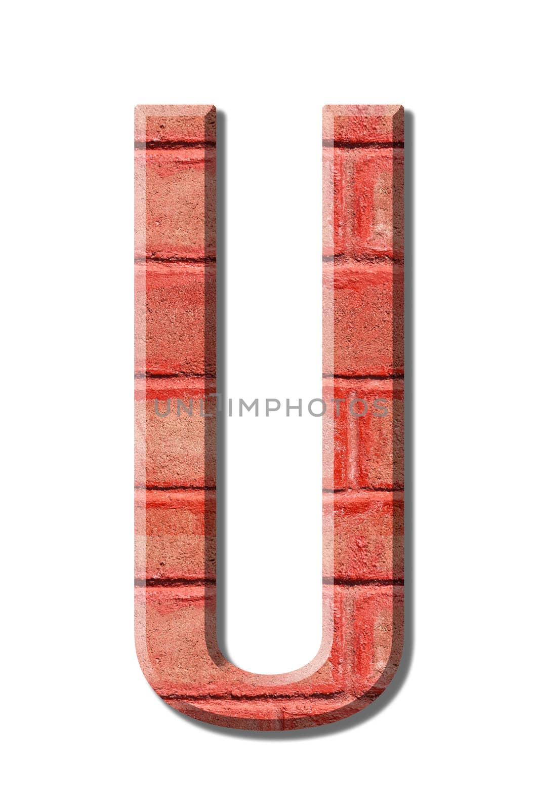 brick style Letter alphabet on White background