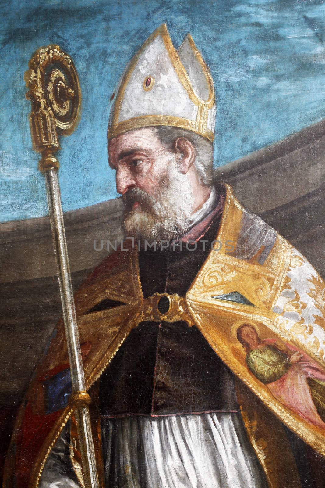 ZAGREB, CROATIA - DECEMBER 12: Paolo Veronese: St. Nicholas, exhibited at the Great Masters renesnse in Croatia, opened December 12, 2011. in Zagreb, Croatia