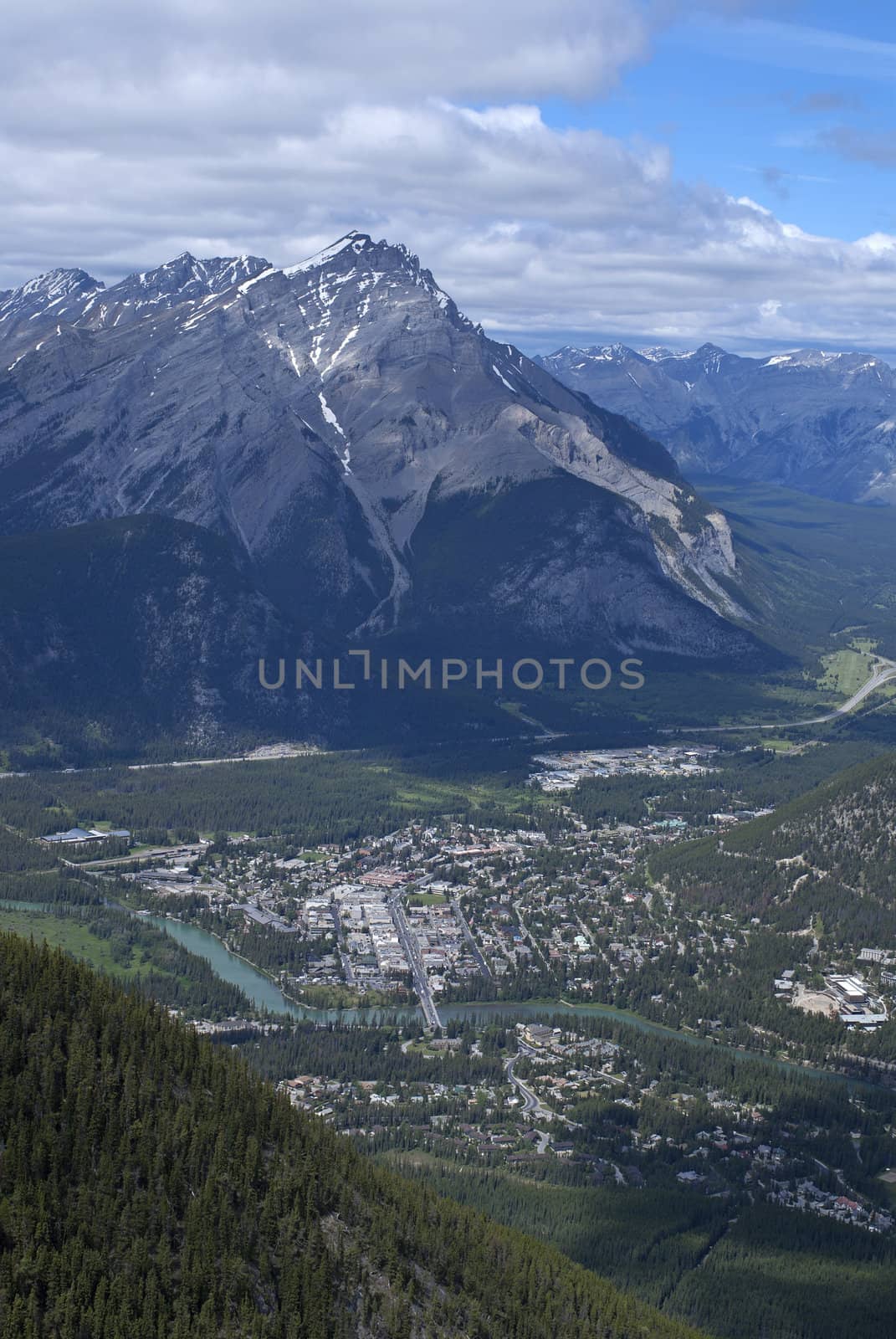 The valley of Banff as seen from high up the mountain - Canada. by Claudine