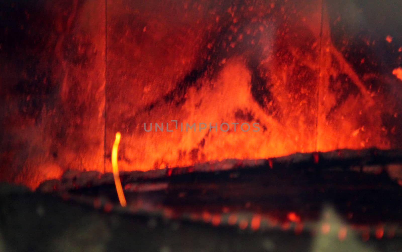 wood log in a fire place