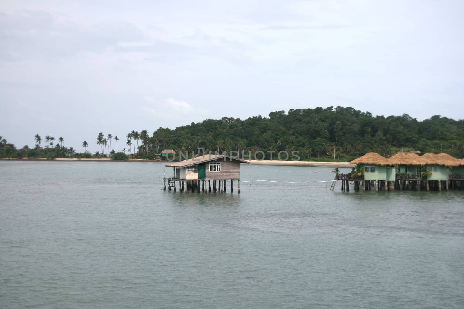 floating vilage and bungalows in koh chang island thailand