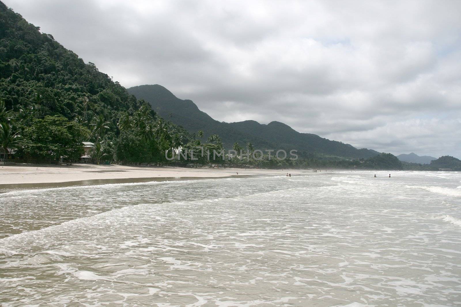 view of white sand beach koh chang island thailand
