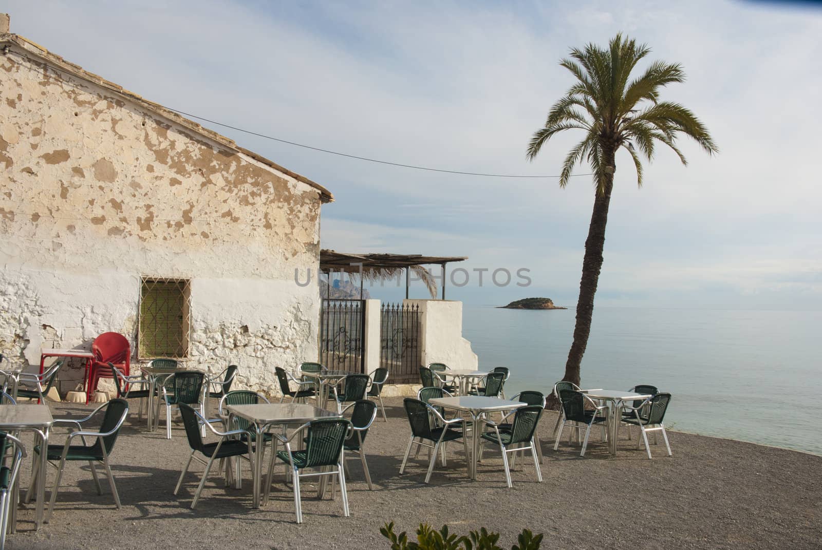 Idyllic seaside terrace on the Mediterranean
