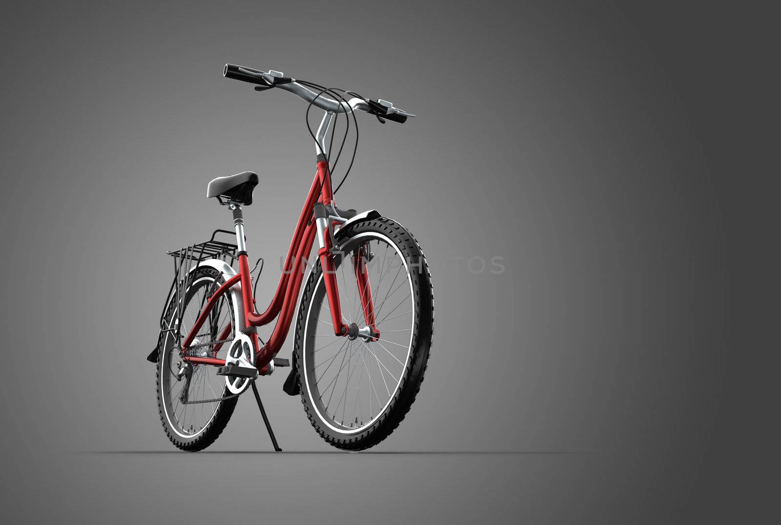 3D mountain bike on grey background by chrisroll