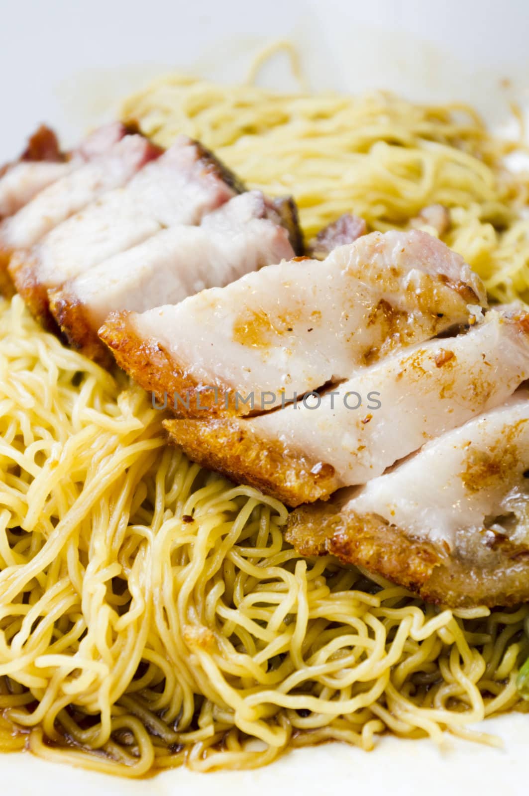 roasted pork noodle, a kind of chinese cuisine, popular in Hong Kong, Singapore and Malaysia.