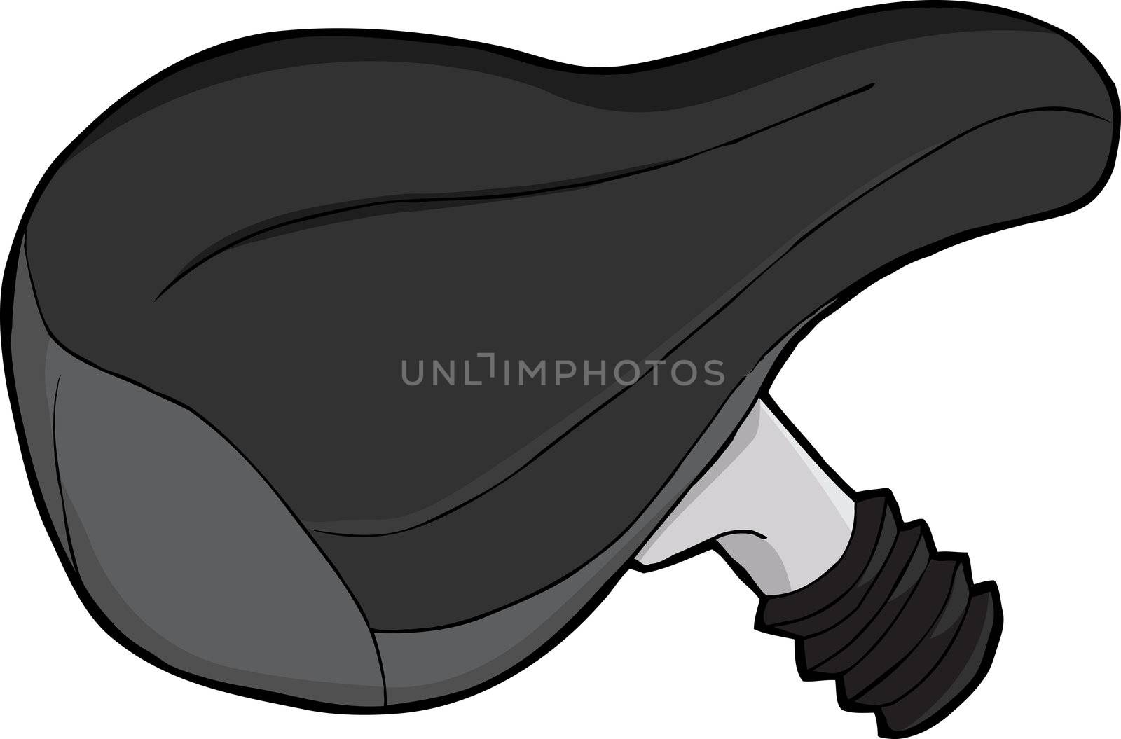 Bicycle seat with suspension post isolated over white