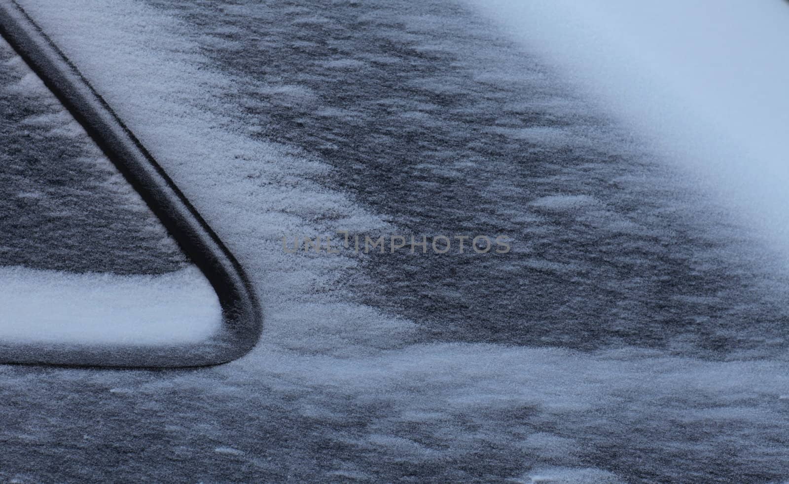 fragment of the car, side view, snow ice freezing speed