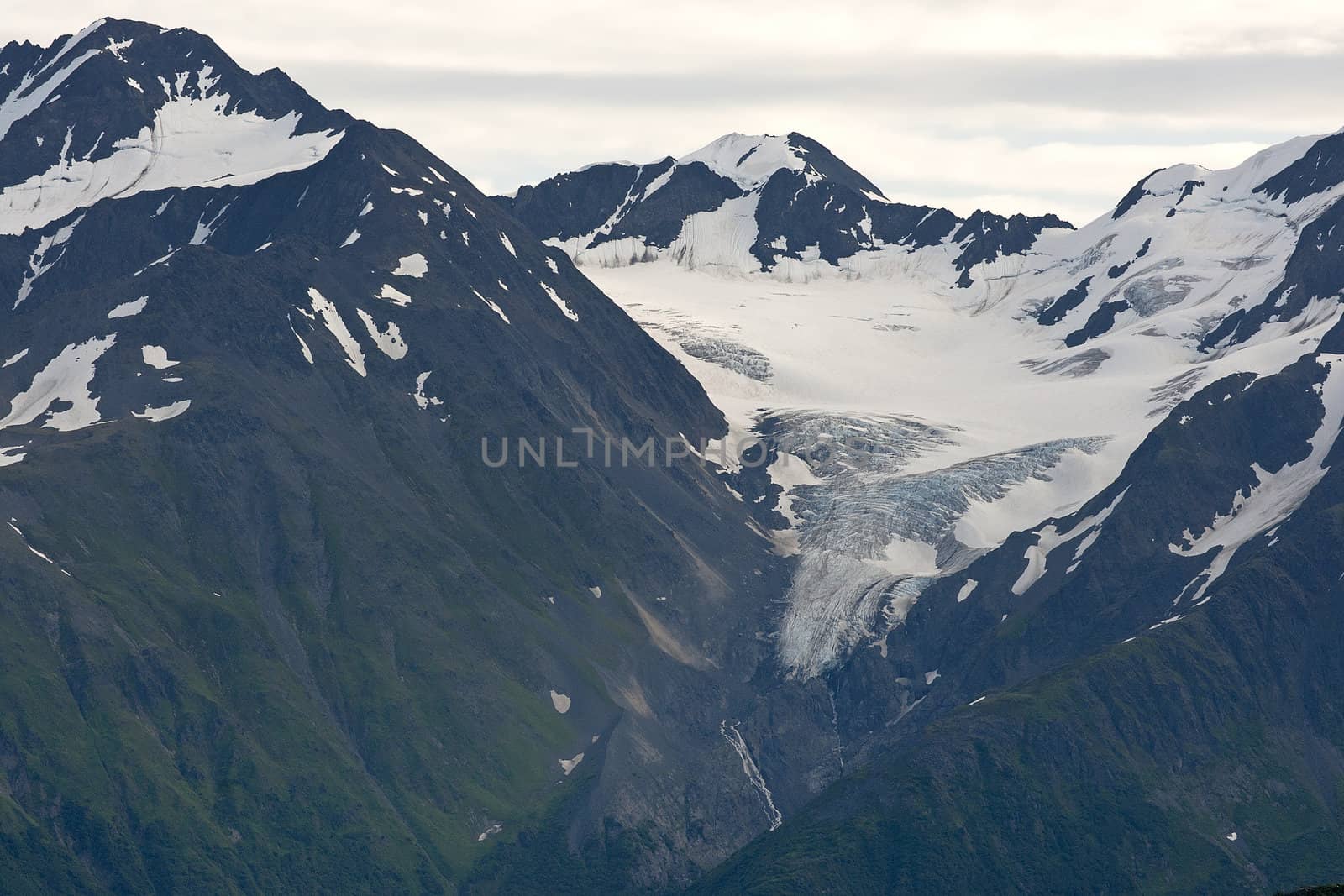 Close up of Glacier in Chugash park - Alaska. by Claudine