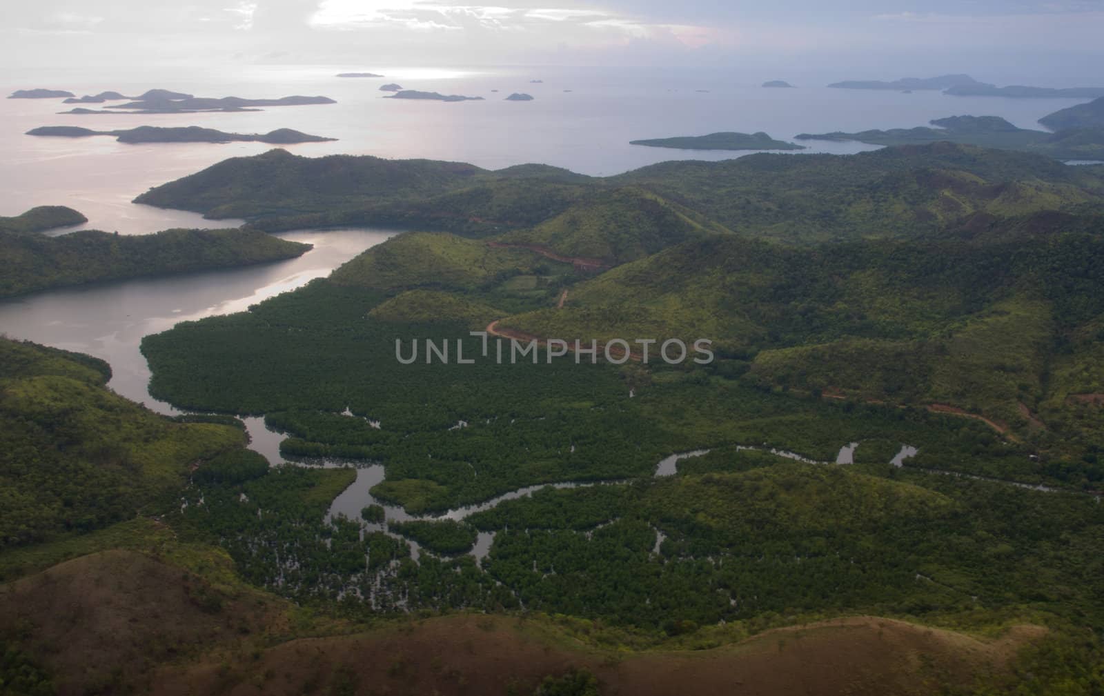 view from plane window Philippines