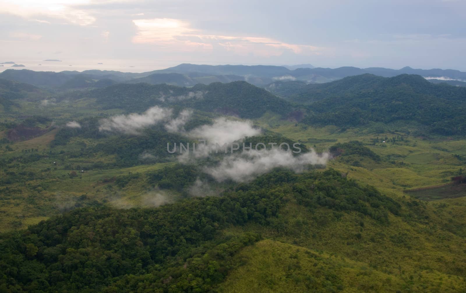 view from plane window Philippines