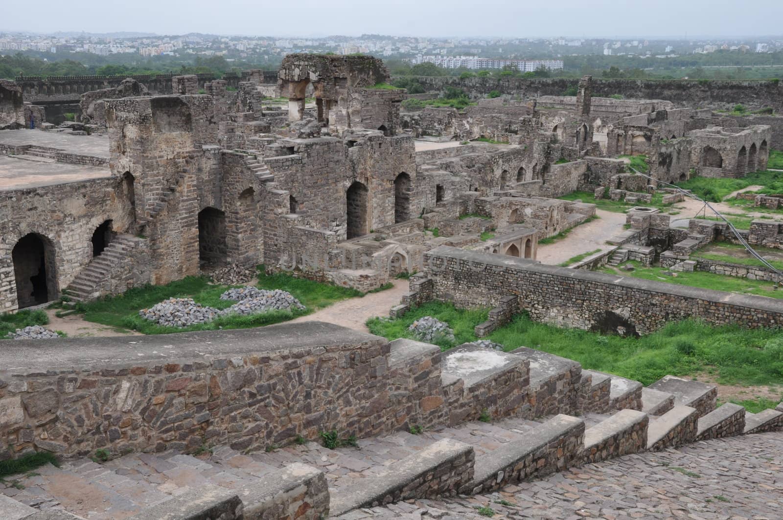 Golconda Fort in Hyderabad in Andhra Pradesh, India