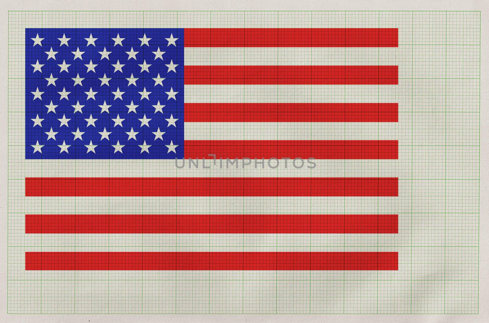 american flag on graph paper by akuli