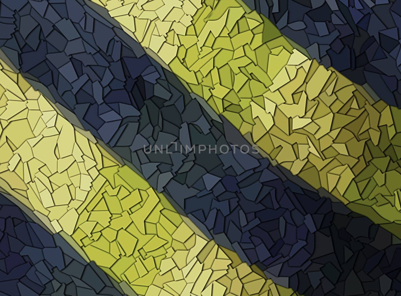 background with blue and yellow colored glass shards