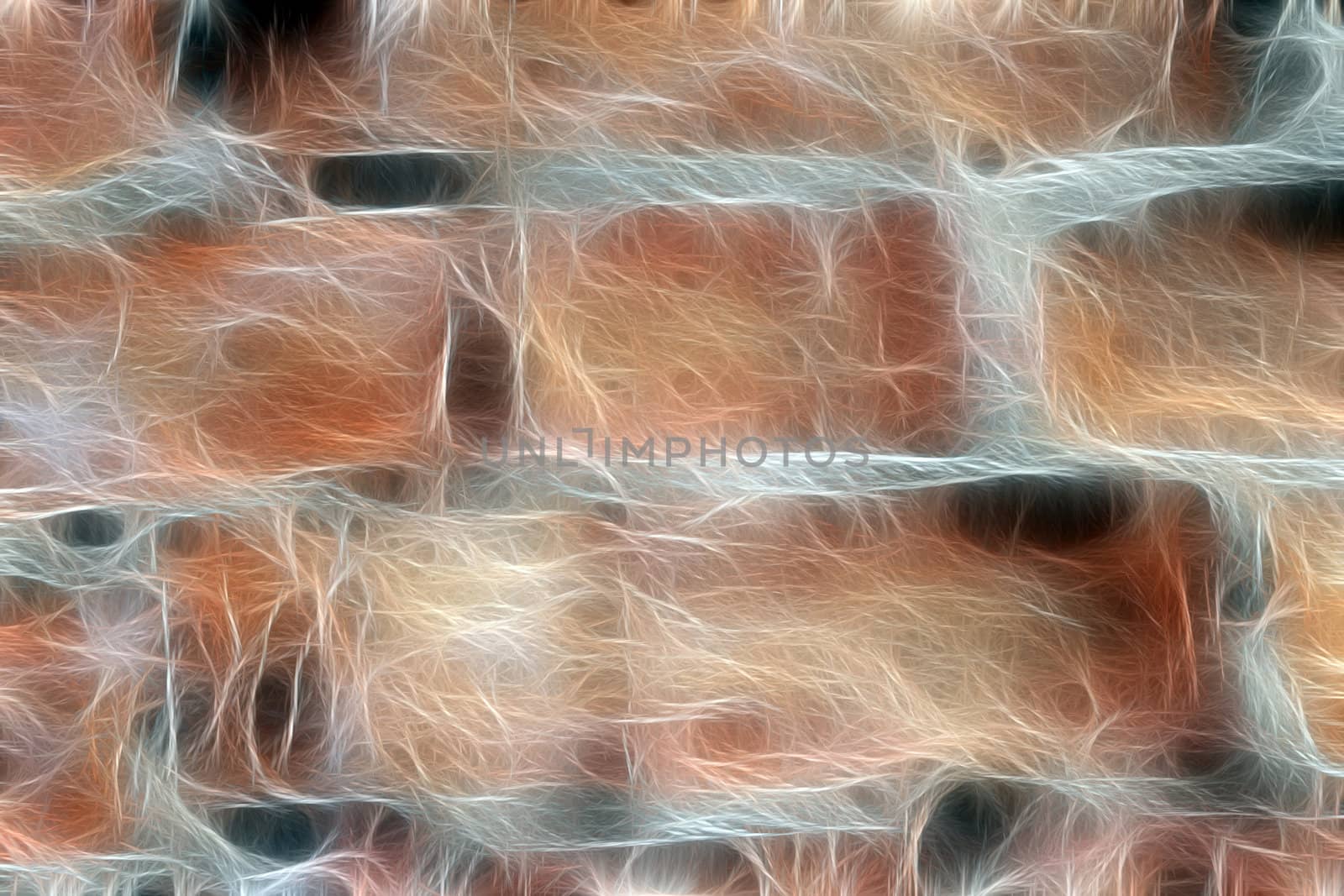 abstract fractal old red bricks wall background 