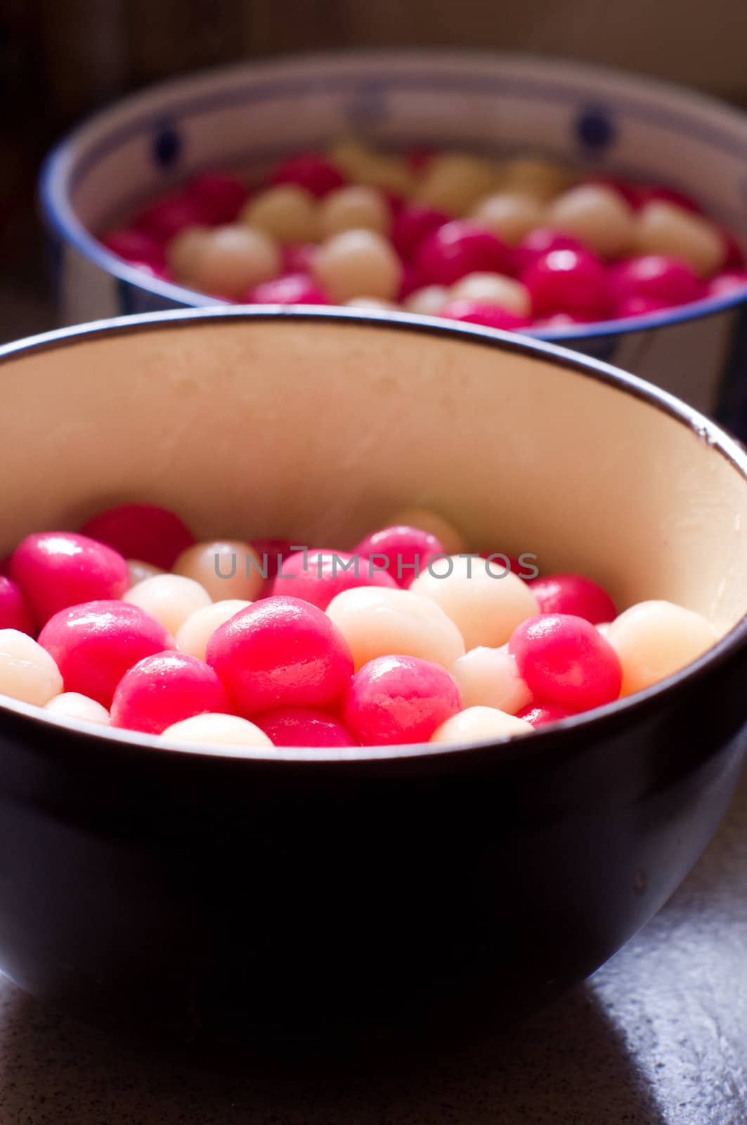 traditional delicacy for chinese, glutinous rice balls for arrival of winter. 