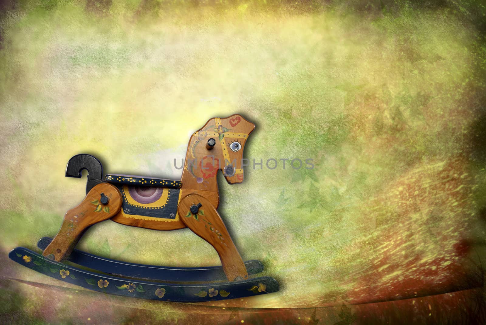 antique toys, rocking horse by Carche