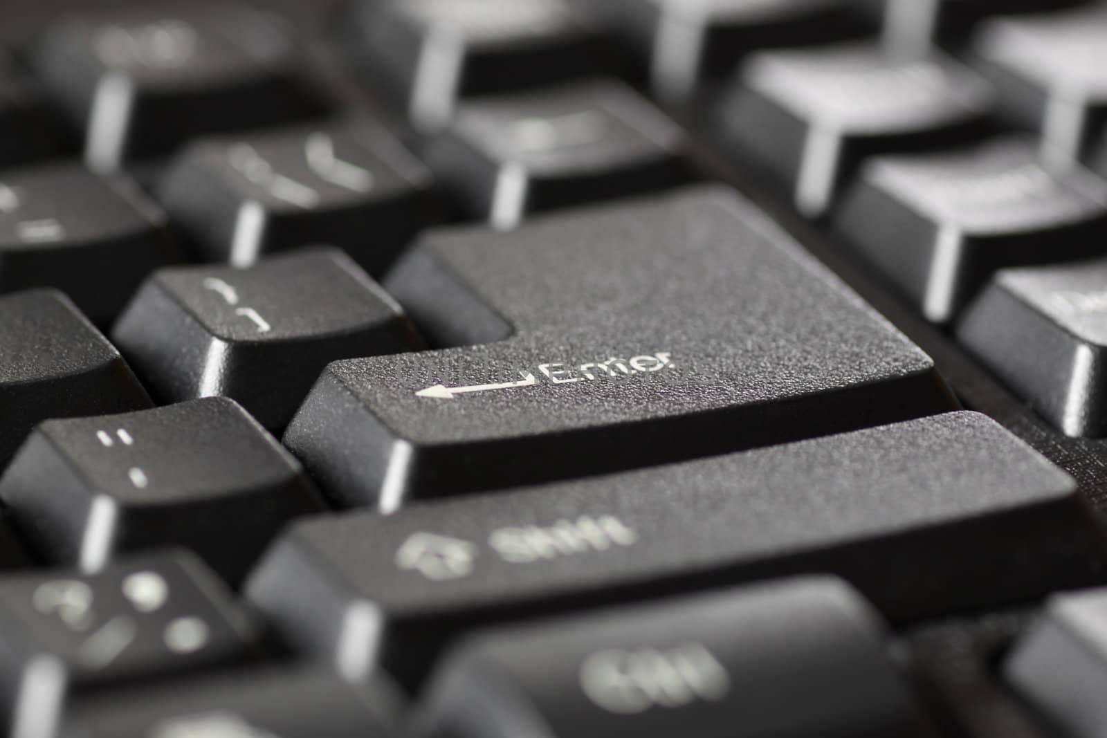 close up of Enter key on keyboard