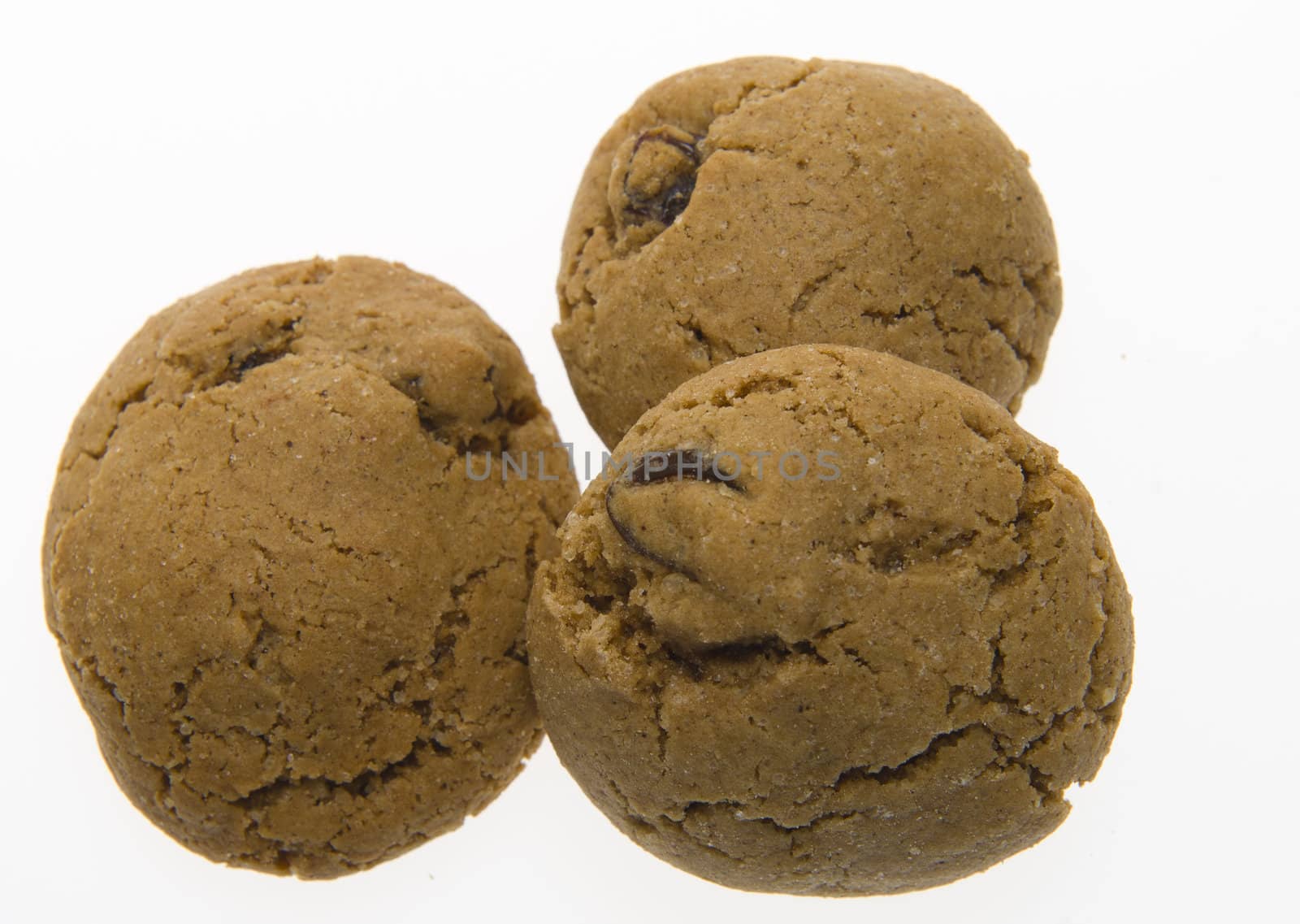 Brown Cookies with raisins by jogvan