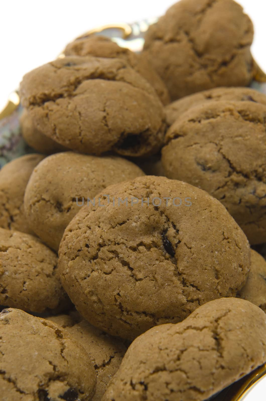 Brown Cookies with raisins by jogvan