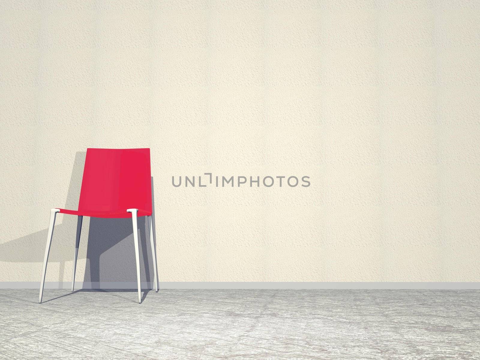 Red chair - 3D render by Elenaphotos21