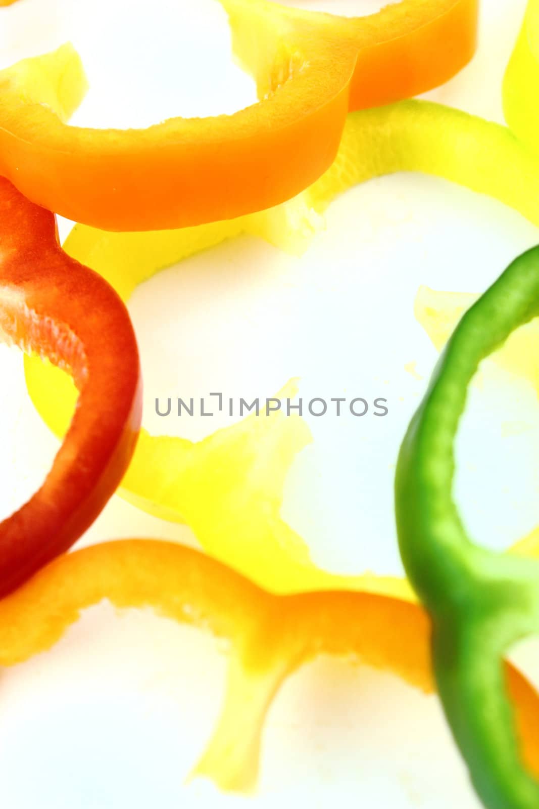 slices of colorful sweet bell pepper.