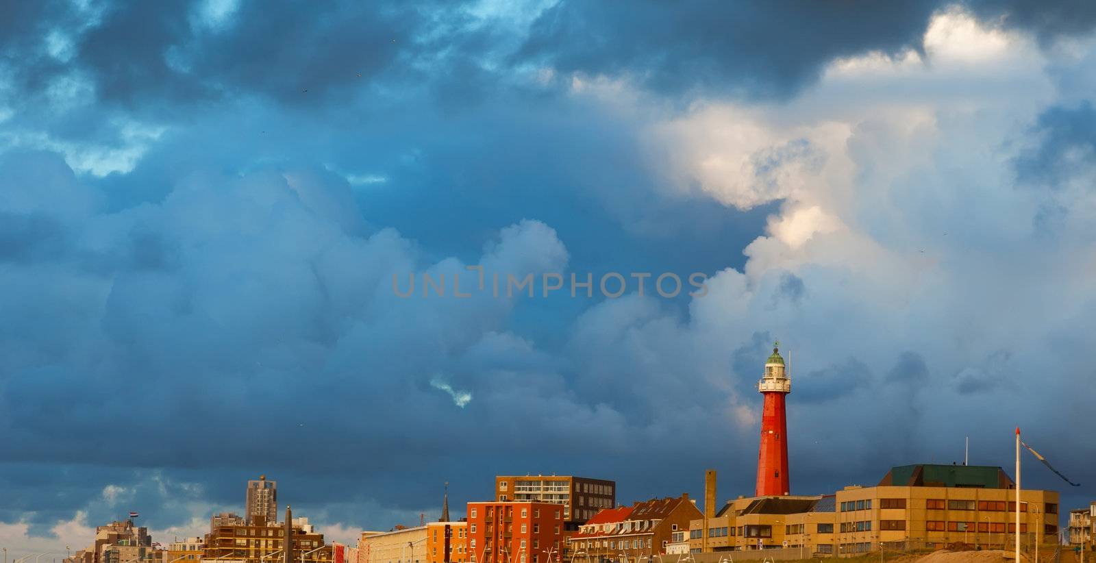 Beacon on the seashore,  Hague,  Netherlands