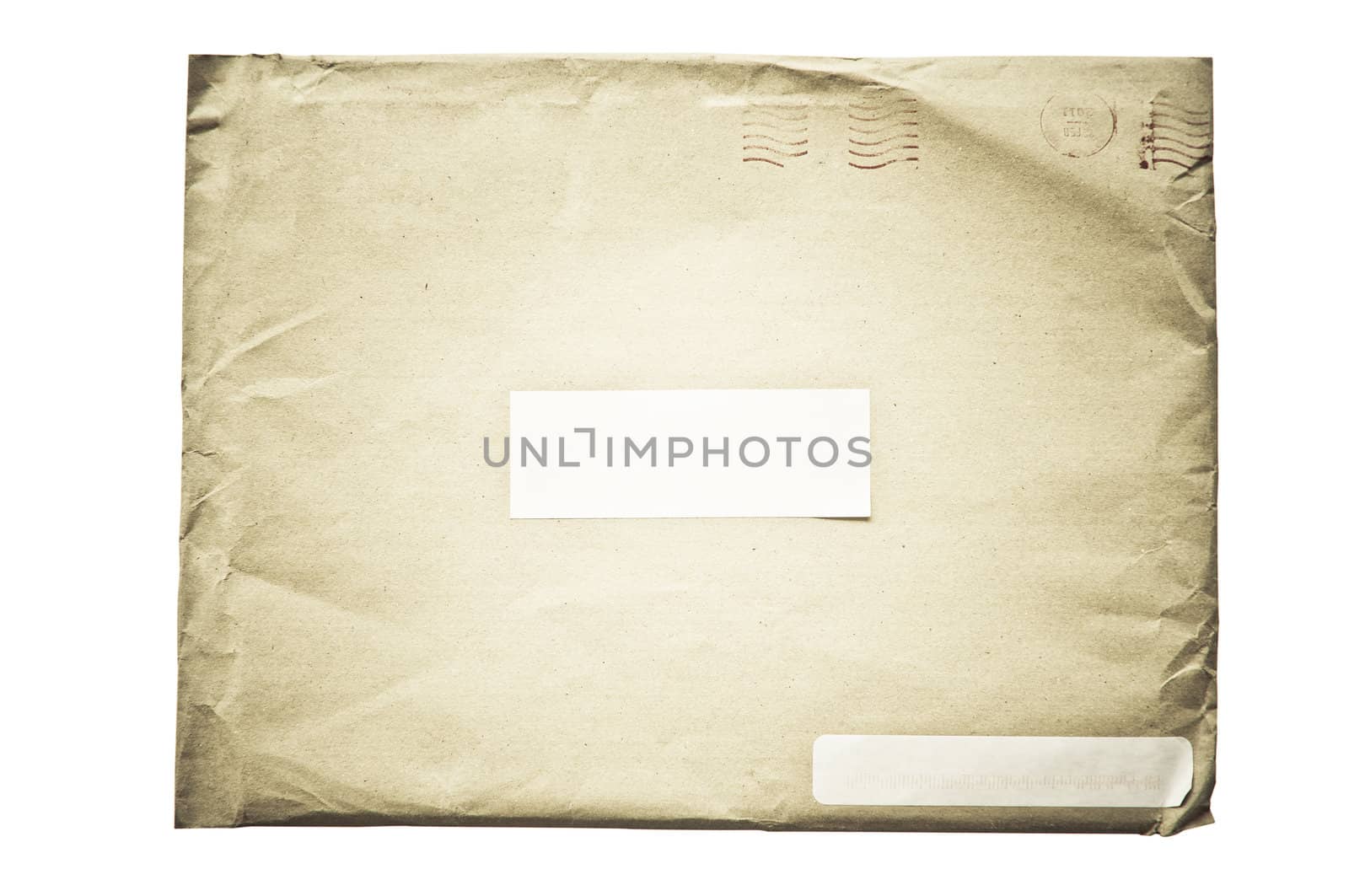 isolated crumpled envelope, with clipping path in jpg.