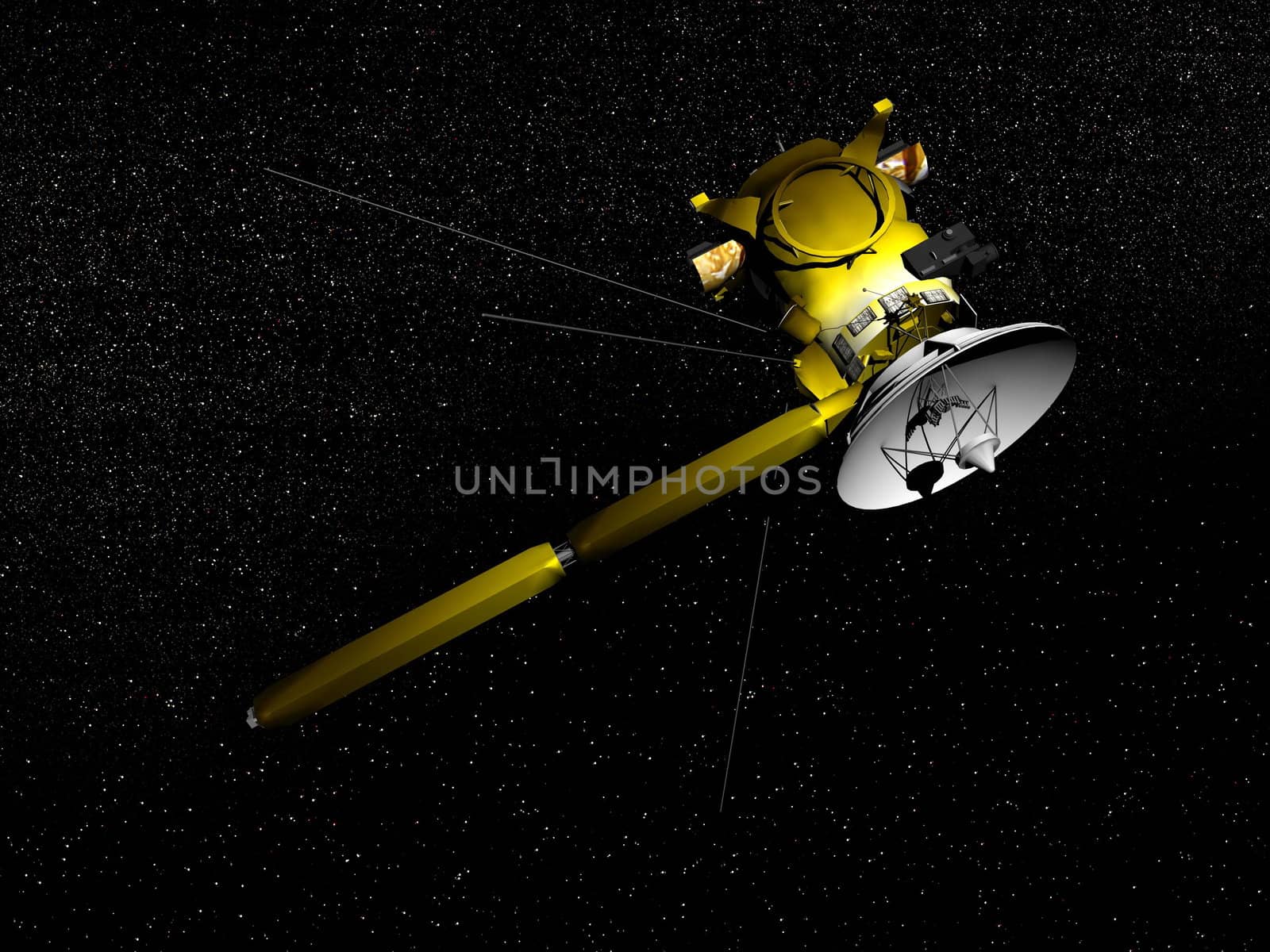Cassini spacecraft - 3D render by Elenaphotos21