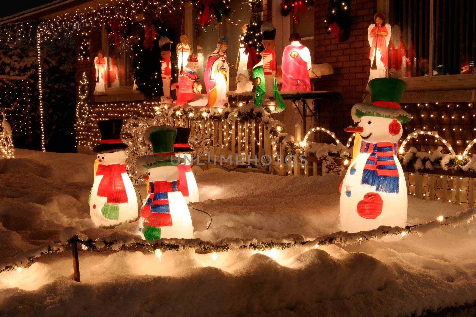 Christmas lights welcoming visitors