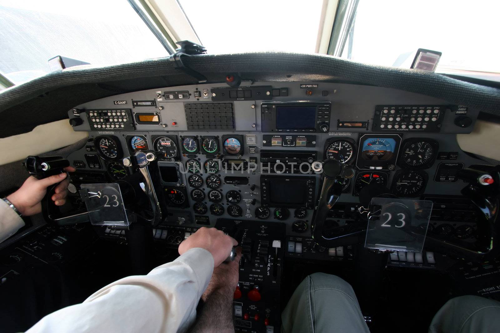 Flight deck at take of