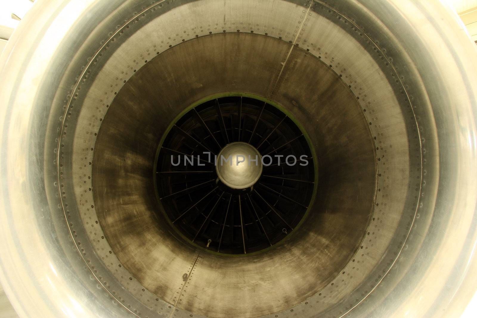 Turbofan  aircraft engine   Close up