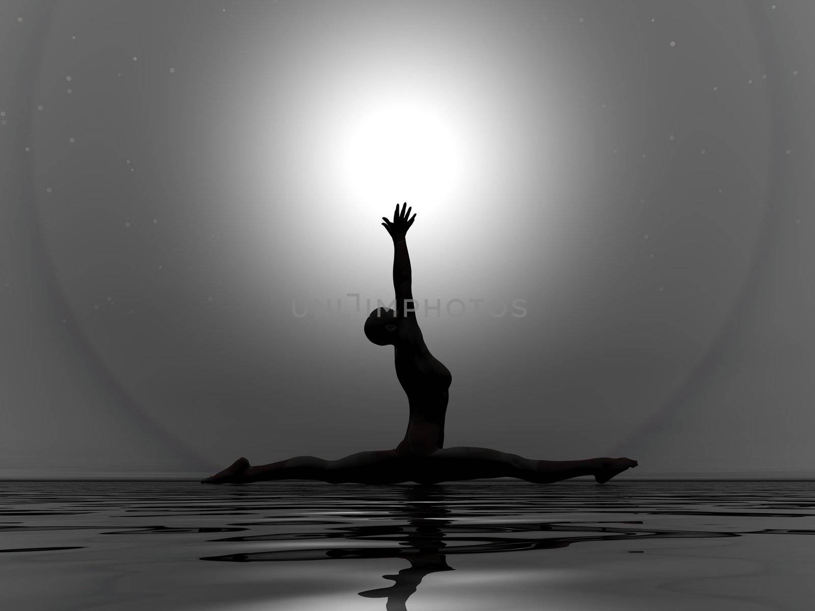 Yoga by night - 3D render by Elenaphotos21