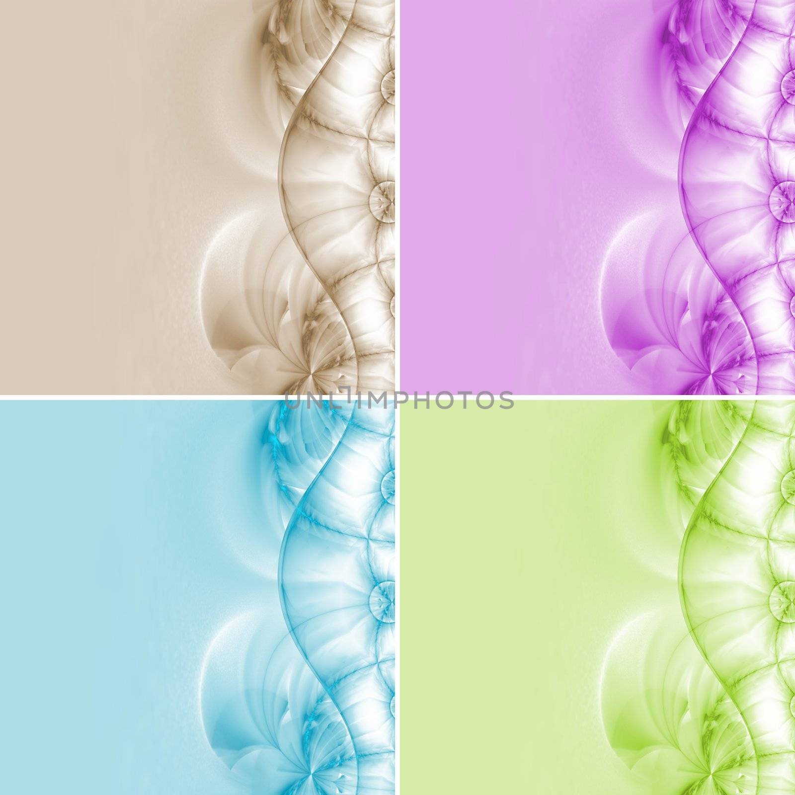 Collage of abstract background in four different colors.