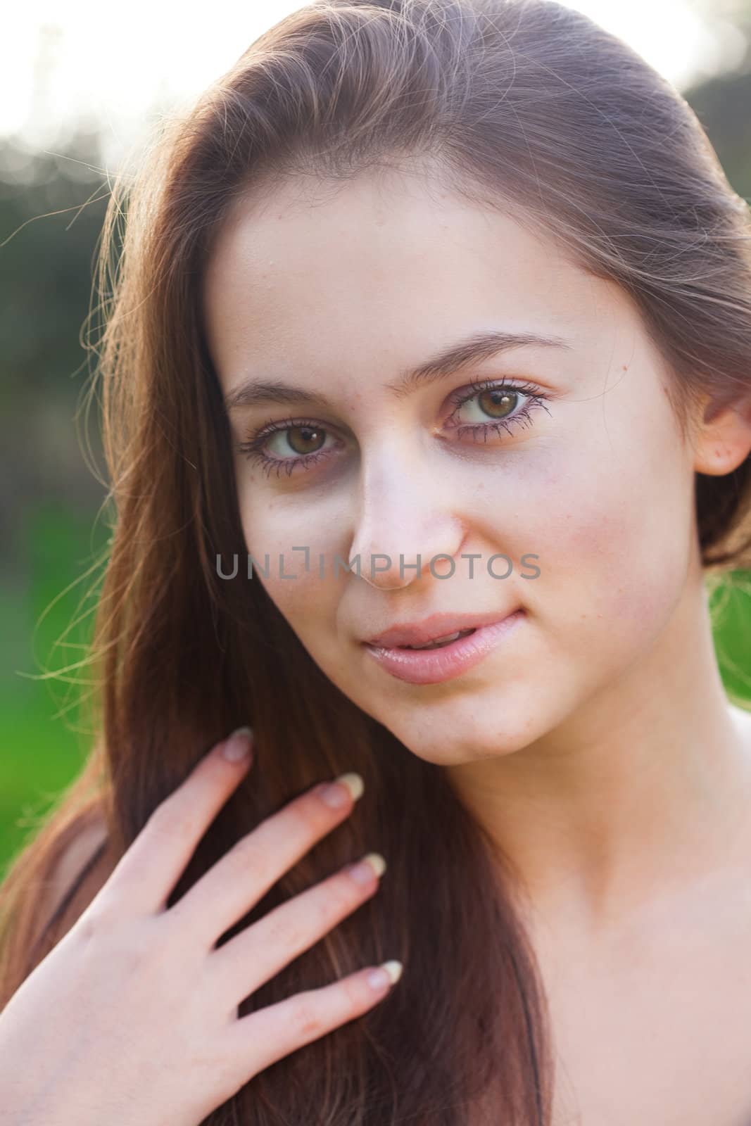 portrait of a beautiful young woman  outdoor