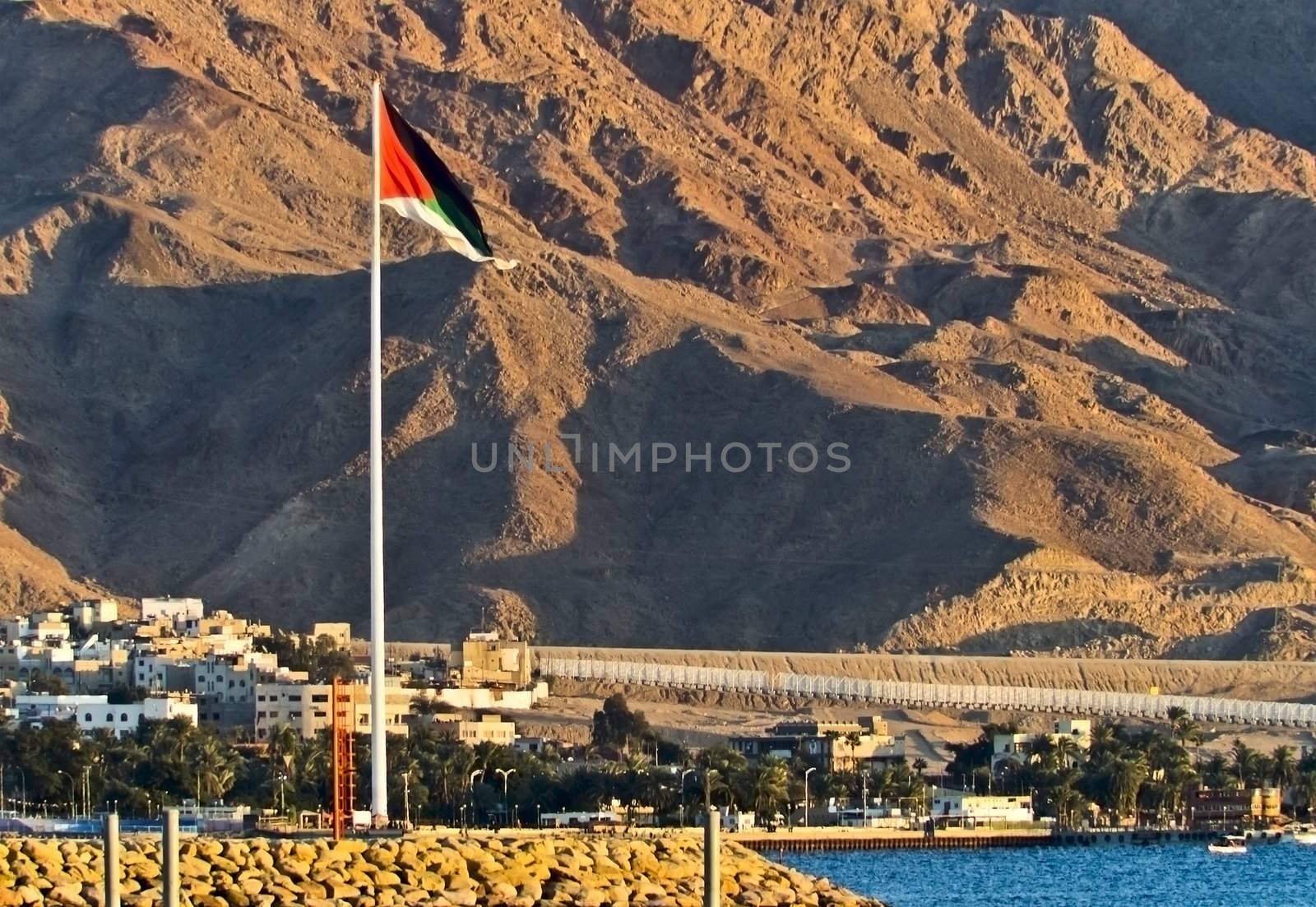 Giant Flag in the Middle East, Aqaba, Jordan by Gorshkov13